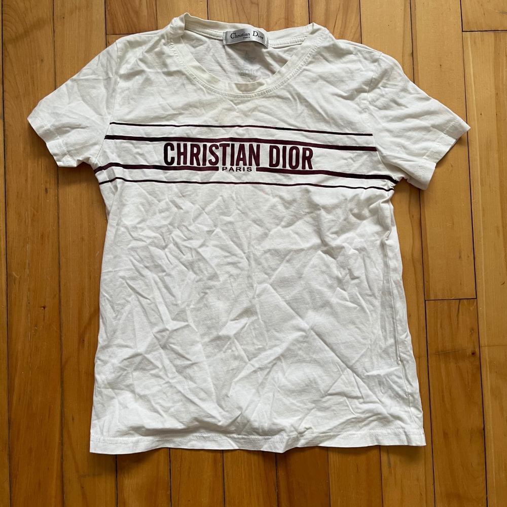 Christian Dior Paris White Short Sleeve Graphic T Shirt M
